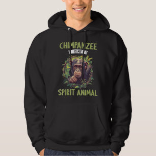 Veste À Capuche Chimpanzés Le chimpanzé est mon animal d'esprit