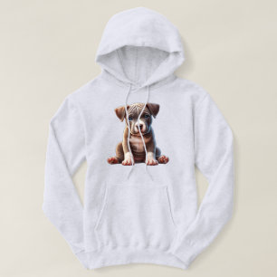 Veste À Capuche Chiot avec yeux bleus assis et regardant Innocent