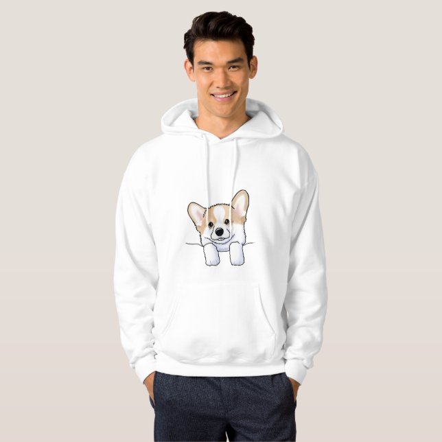 Veste À Capuche Chiot de poche KiniArt Corgi (Devant entier)