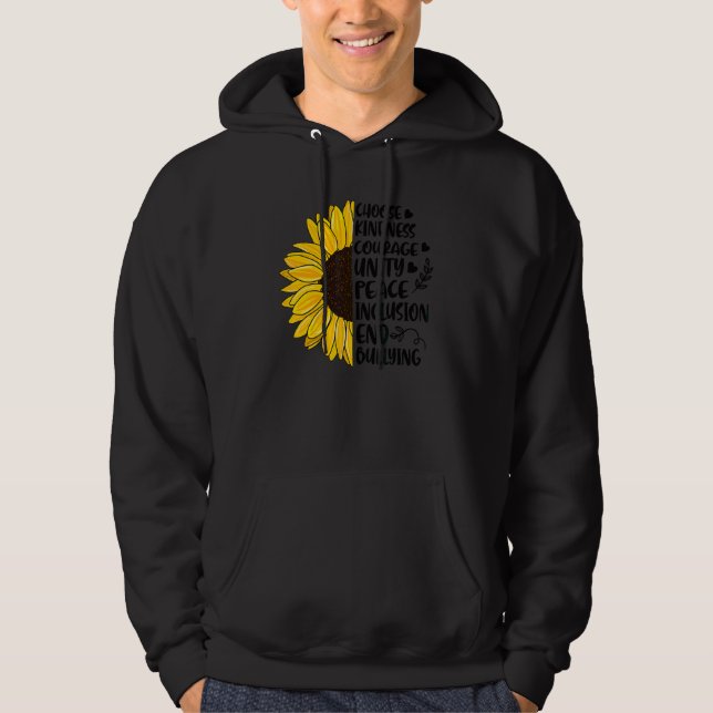 Veste À Capuche Choisissez Kindness Courage Unité de tournesol de  (Devant)