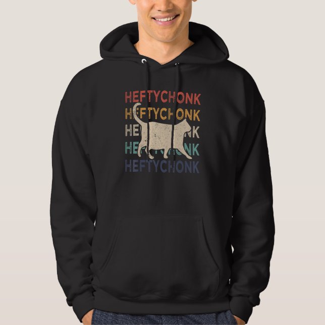 Veste À Capuche Chonk Cat  Chonk Meme Fat Cat Retro Heftychonk (Devant)