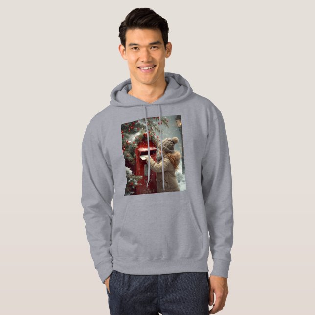 Veste À Capuche Christmas mailbox hoodie cozy warm festive wear (Devant entier)