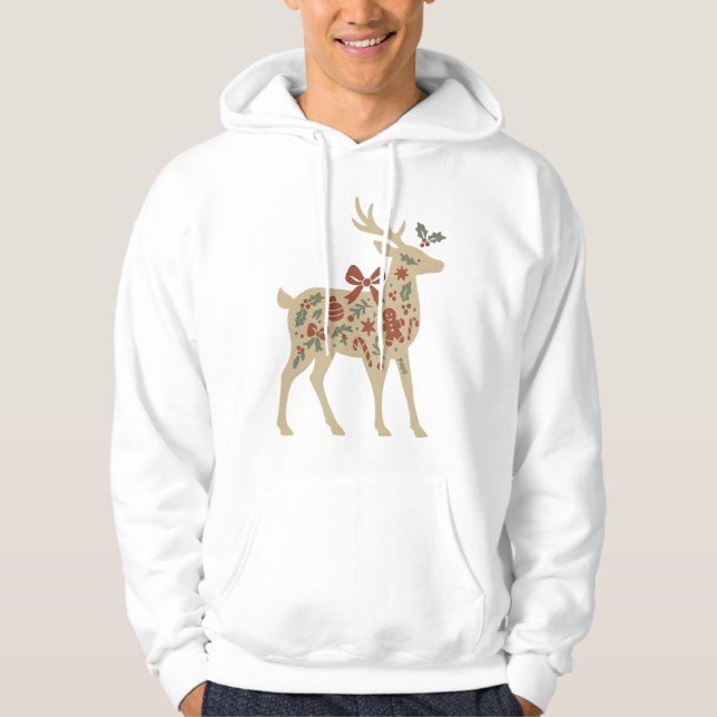 Veste À Capuche Christmas Reindeer Floral Art Kids Hoodies/Sweats (Devant)