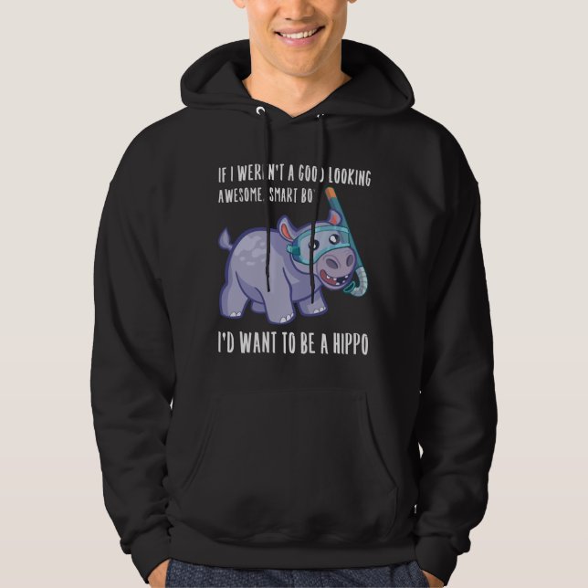 Veste À Capuche Citation amusante de Hippo Boy Lover Hippopotamus (Devant)