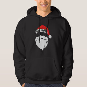 Veste À Capuche Citation Croire Sur Moustache Chapeau De Père Noël