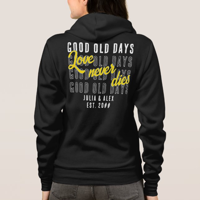 Veste À Capuche Citation de l'anniversaire de mariage de couple Lo (Dos)