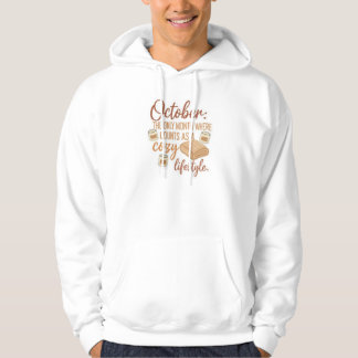 Veste À Capuche Citation de style de vie cosy d'octobre | Concepti