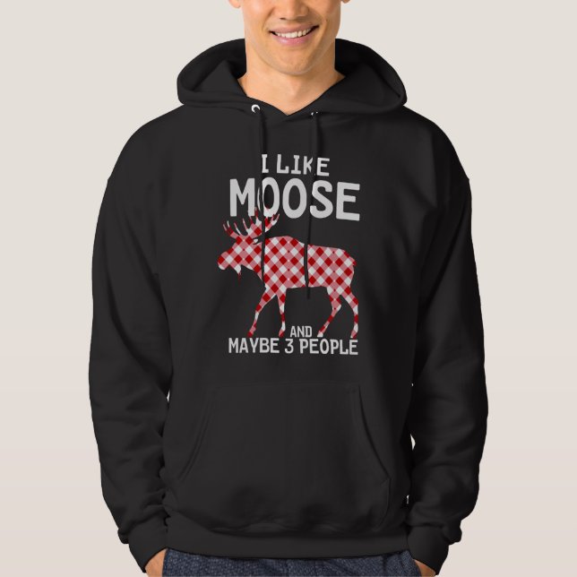 Veste À Capuche Citation Drôle J'Aime Moose Xmas Party Et Peut-Êtr (Devant)