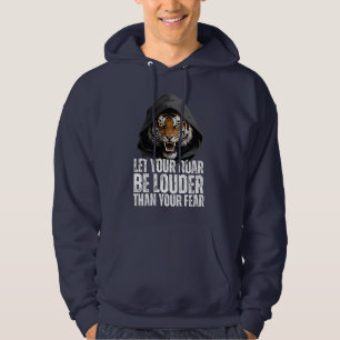Veste À Capuche Citation motivante de courage de tigre rugissant