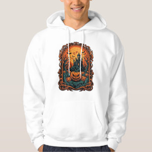 Veste À Capuche Citrouille d'Halloween Maison Hantée Pleine Lune C