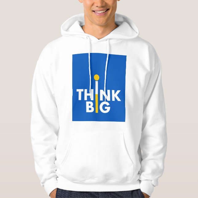 Veste À Capuche "Classic White Men's Hoodie with 'Think Big' Logo  (Devant)