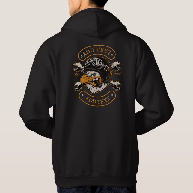 Veste À Capuche Clés à cliquet personnalisées Eagle pour motards (Dos)