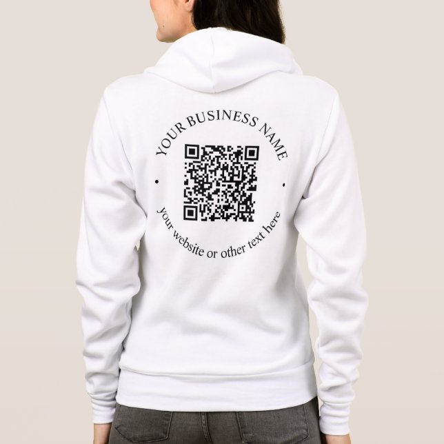 Veste À Capuche Code QR téléchargé Plus Texte circulaire modifiabl (Dos)