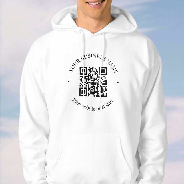 Veste À Capuche Code QR téléchargé Plus Texte circulaire modifiabl (Créateur téléchargé)