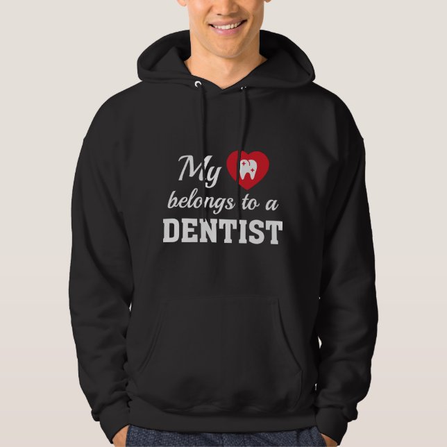 Veste À Capuche Coeur Appartient Dentiste (Devant)