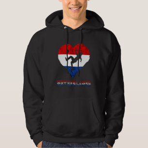 Veste À Capuche Cœur de foot néerlandais Drapeau Nederland Racines