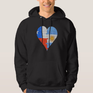 Veste À Capuche Coeur du drapeau argentin chilien