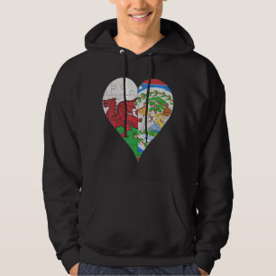 Veste À Capuche Coeur du drapeau gallois bélizien