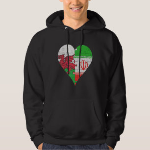 Veste À Capuche Coeur du drapeau gallois iranien
