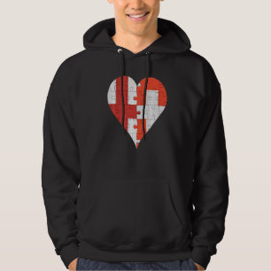 Veste À Capuche Coeur du drapeau suisse anglais