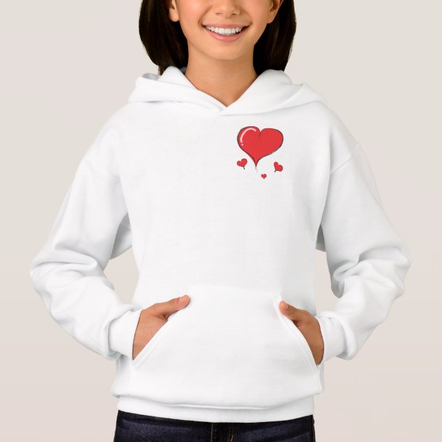 Veste À Capuche Coeurs de coeur aiment personnaliser les Anniversa (Devant)