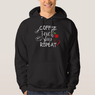 Veste À Capuche Coffee enseigner le sommeil répéter T Chemise, drô