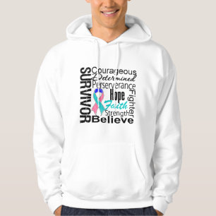 Veste À Capuche Collage de survivant de cancer de la thyroïde