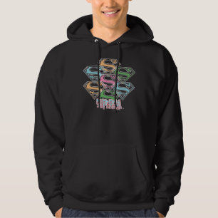 Veste À Capuche Collage du logo de Supergirl Pastel