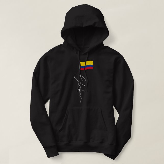Veste À Capuche Colombie Signature Pole Drapeau - Patriotique Colo (Design devant)