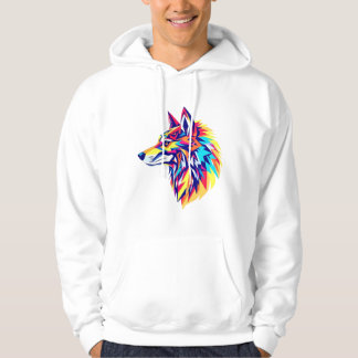 Veste À Capuche Colorful Geometric Wolf T-Shirt