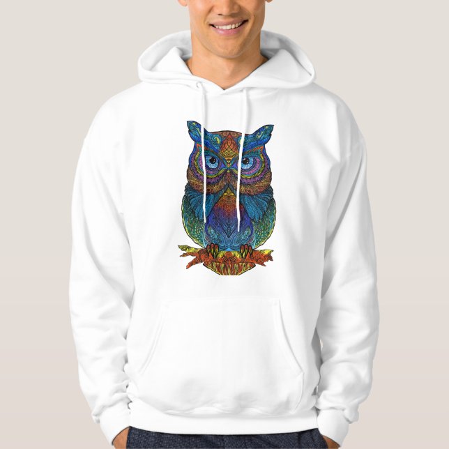 Veste À Capuche Colorful Owl Hoodie (Devant)