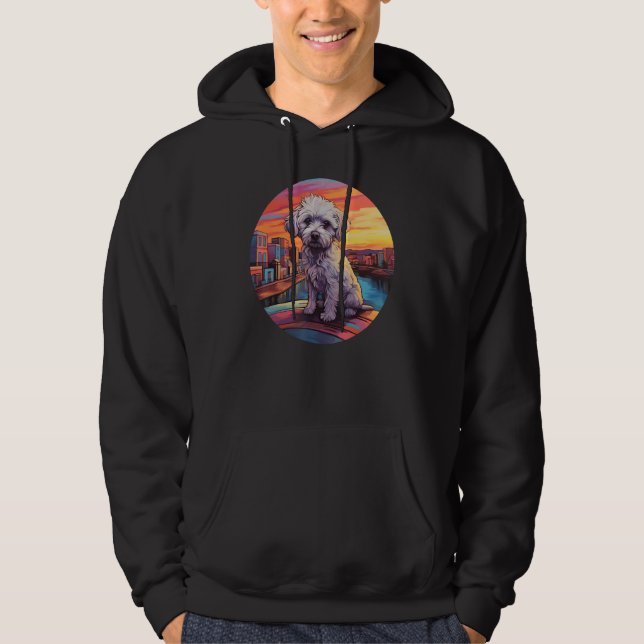 Veste À Capuche Colourful Maltese Dog Dad Mom Graffity (Devant)