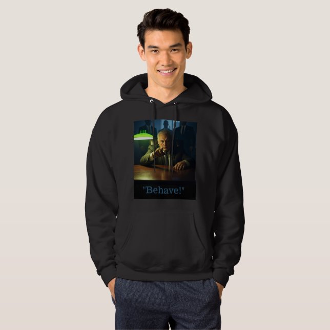 Veste À Capuche Comportement du patron sweatshirt à capuchon noir (Devant entier)