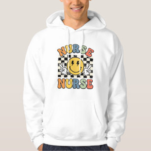 Veste À Capuche Conception de chemise à carreaux Smiley d'infirmiè
