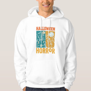 Veste À Capuche Conception de maison hantée Halloween Lune squelet
