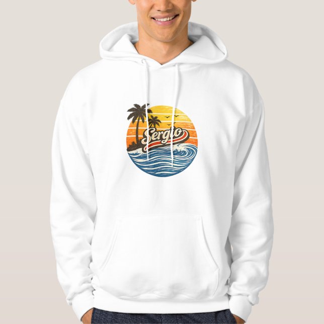 Veste À Capuche Conception de nom Sergio Retro Sunset (Devant)