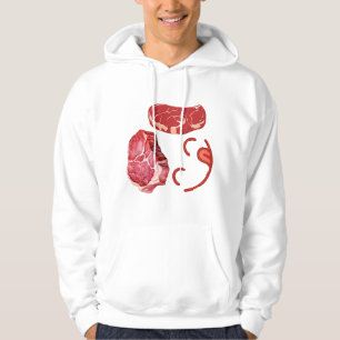 Veste À Capuche Conception de visage souriant de steak pour les am