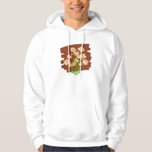 Veste À Capuche Conception florale rustique sur fond marron