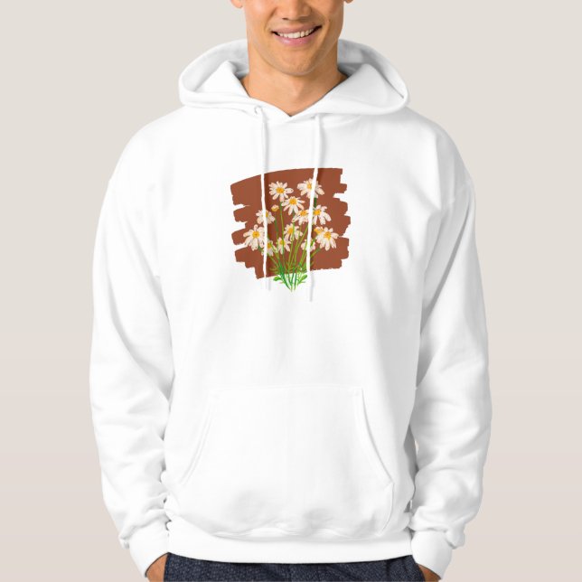 Veste À Capuche Conception florale rustique sur fond marron (Devant)