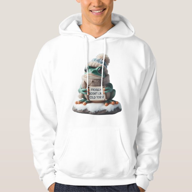 Veste À Capuche Conception : "Froggy n'aime pas le froid" (Devant)