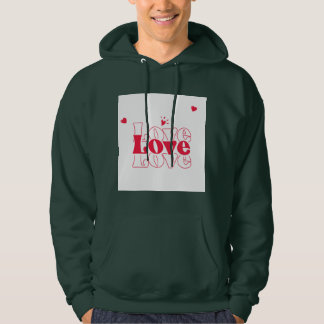 Veste À Capuche Conception graphique de typographie d'amour rouge