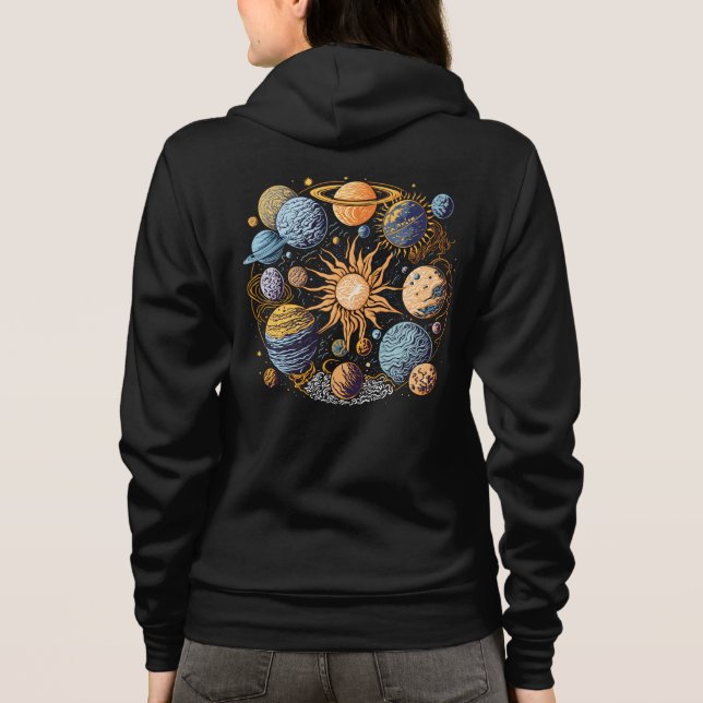Veste À Capuche Conception graphique du système solaire (Dos)