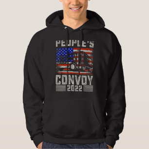 Veste À Capuche Convoi du peuple 2022 Support Truckers American Fl