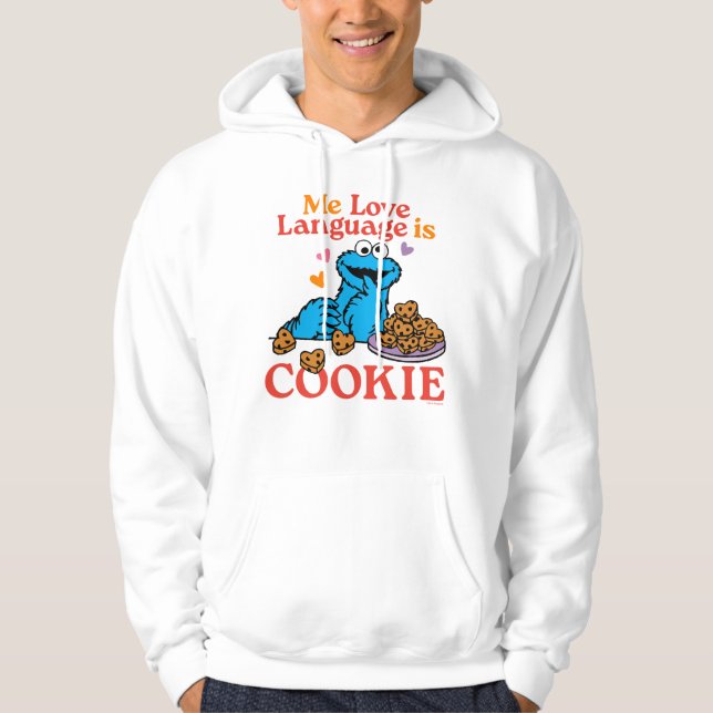 Veste À Capuche Cookie Monster | Citation de la Saint Valentin (Devant)