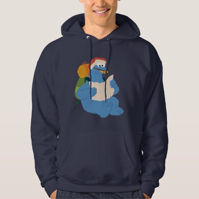 Veste À Capuche Cookies Monster Lire Une Carte (Devant)