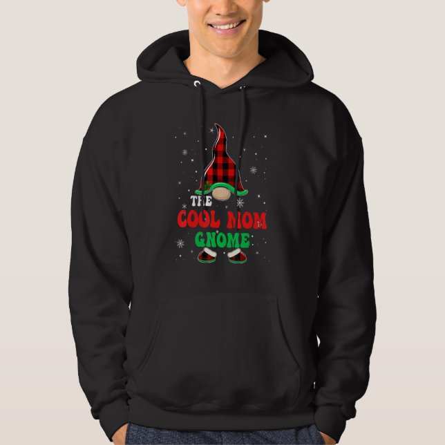 Veste À Capuche Cool Mom Gnome Buffalo Plaid Matching Christmas Gr (Devant)