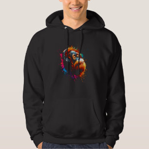 Veste À Capuche Cool Orangutan casque musique Art Noël Naissance