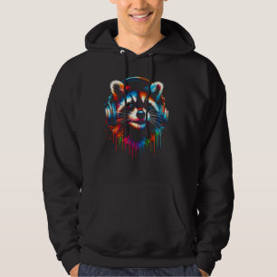 Veste À Capuche Cool Raccoon casque musique Art Noël Anniversaire