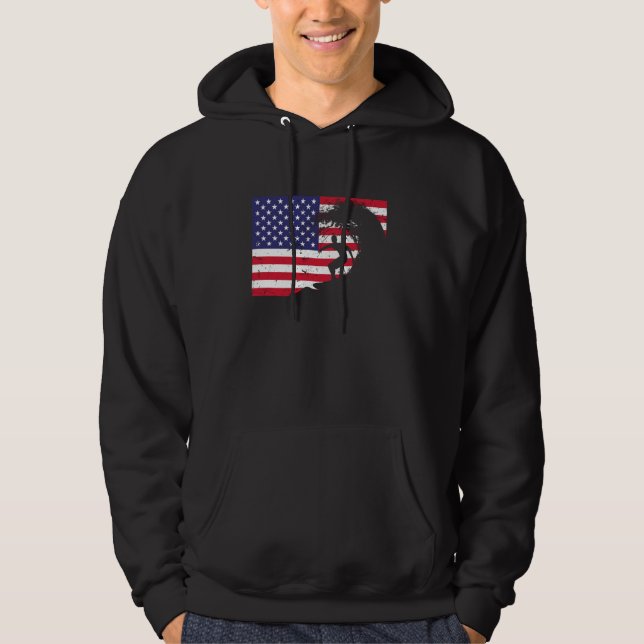 Veste À Capuche Cool Surf Pour Hommes Femmes 4 juillet Américain F (Devant)
