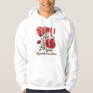 Veste À Capuche Coquelicot Rouge Se souvenir et honorer Vintage Ch